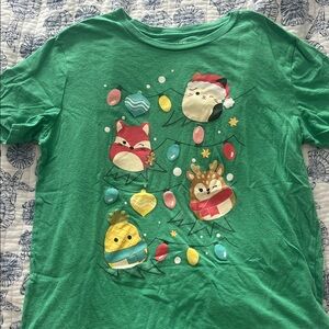 Old Navy Green Festive Graphic Short Sleeve Tee